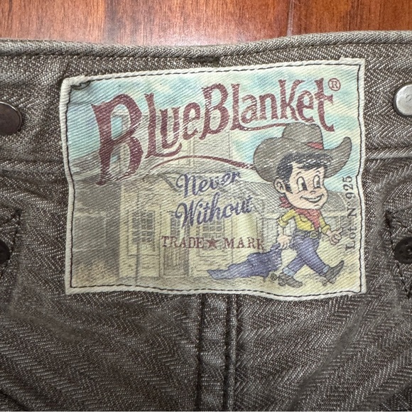 Blue Blanket Never Without Denim Pants Vintage Italy - Picture 9 of 13